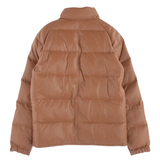 A BATHING APE アベイシングエイプ 復刻 シープスキン レザー ダウン ジャケット ブラウン系 M【美品】【中古】