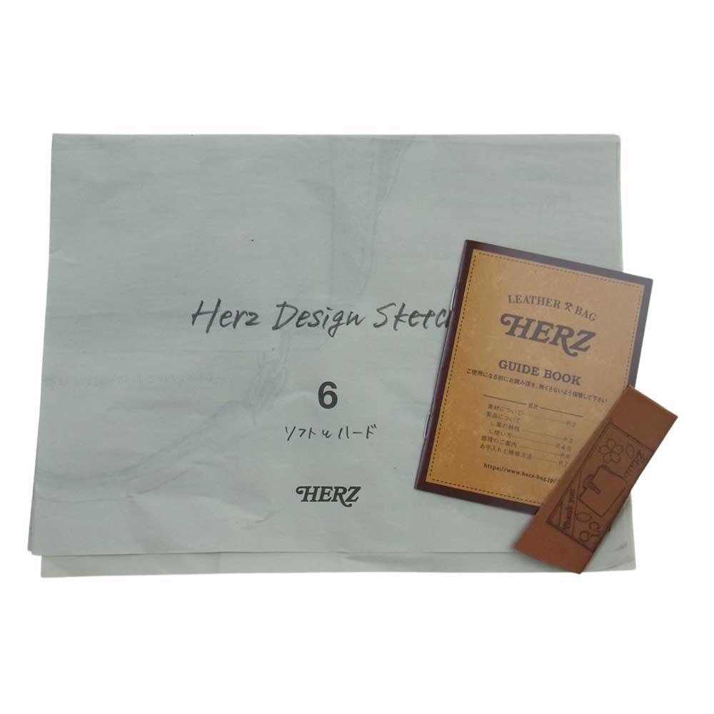 HERZ ヘルツ BC-4 1本ベルト 3way レザー ビジネス バッグ ブラウン系【新古品】【未使用】【中古】