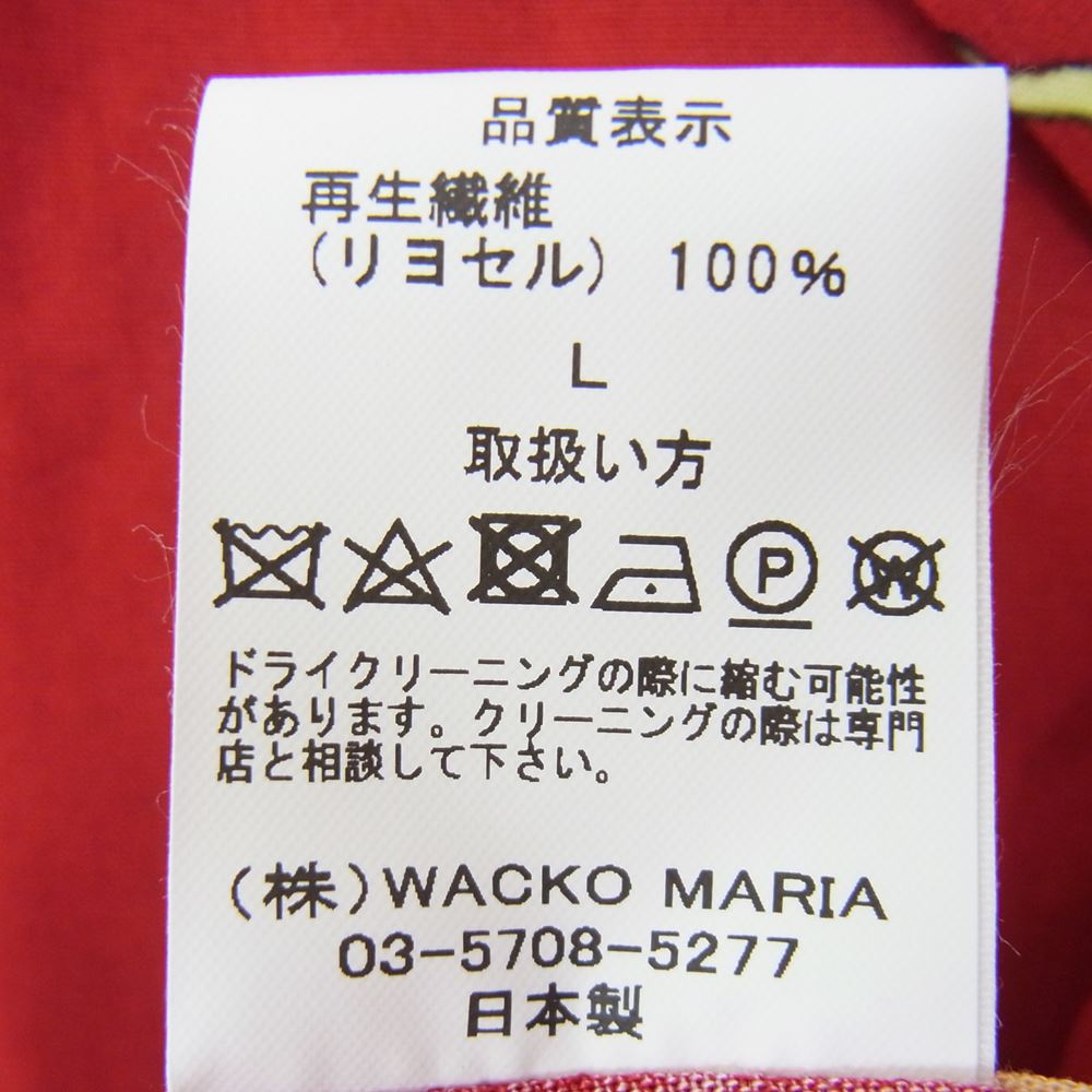 WACKO MARIA ワコマリア TIM LEHI / S/S HAWAIIAN SHIRT TYPE-3 オープンカラー タイガー アロハ シャツ レッド系 L【美品】【中古】