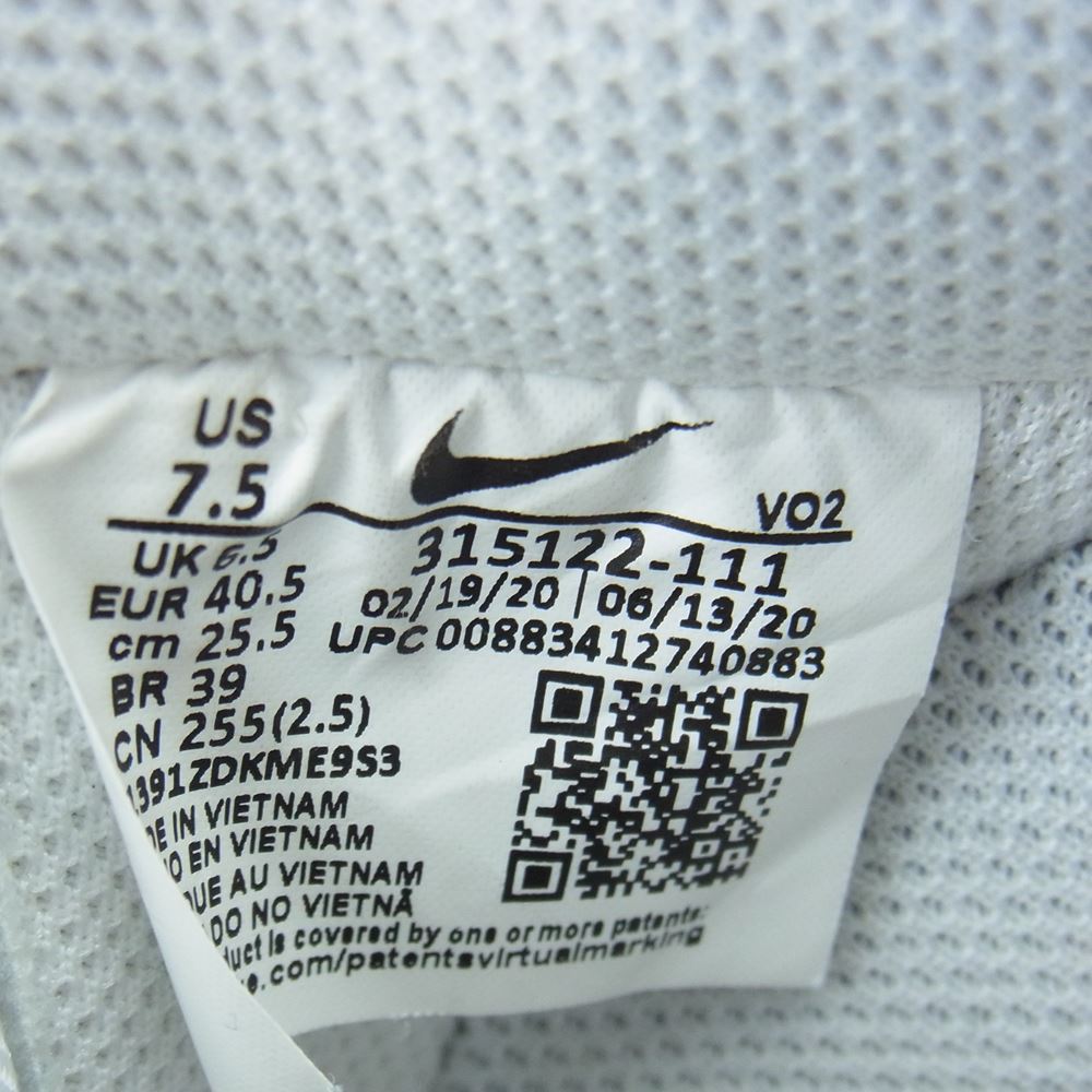 NIKE ナイキ 315122-111 AIR FORCE 1 07 エアフォース ローカット スニーカー ホワイト系 25.5cm【中古】