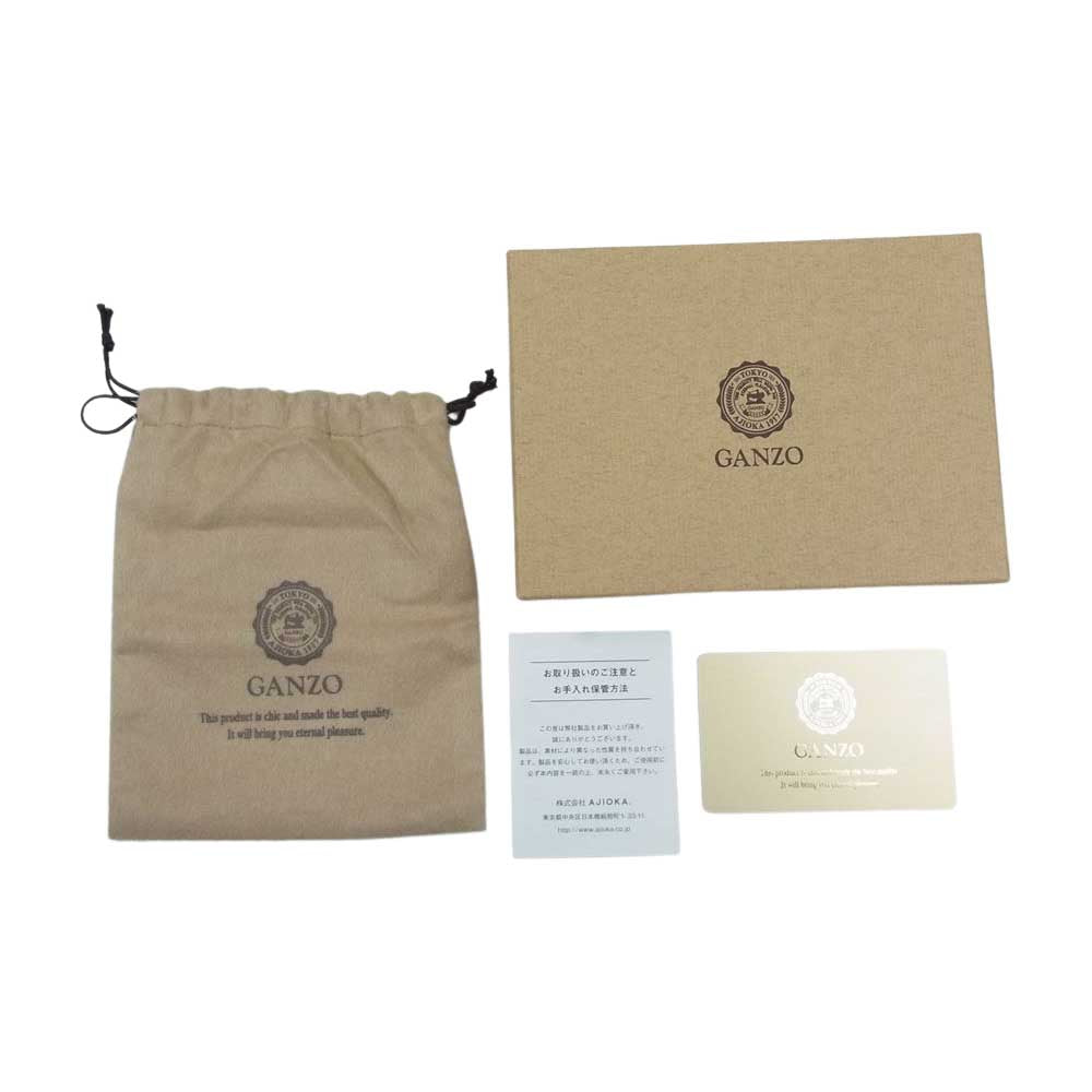 ガンゾ Minerva Natural ZIP パース ミネルバナチュラル コインケース ベージュ系【新古品】【未使用】【中古】