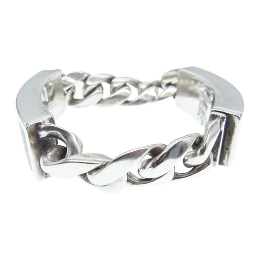 STANLEY GUESS スタンリーゲス クラシックリンク ダブル ウッドID ブレスレット シルバー系【中古】