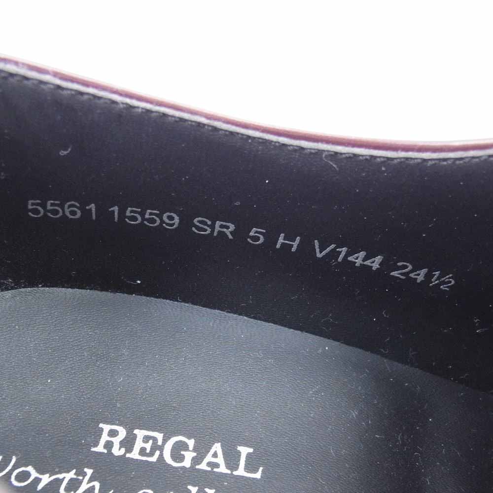 REGAL リーガル ストレートチップ ビジネス シューズ ブラウン系 24.5cm【中古】