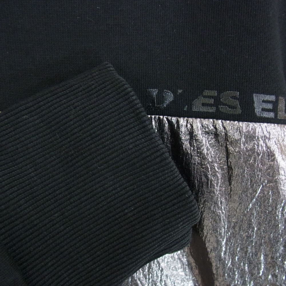 DIESEL ディーゼル ナイロン切替 スウェット フルジップ トラック ジャケット ブラック系 M【中古】