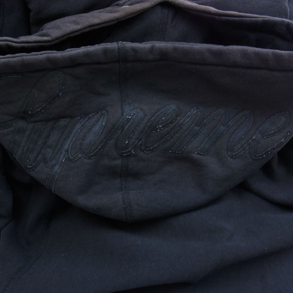 Supreme シュプリーム カナダ製 フード ロゴ プルオーバー パーカー ブラック系 L【中古】