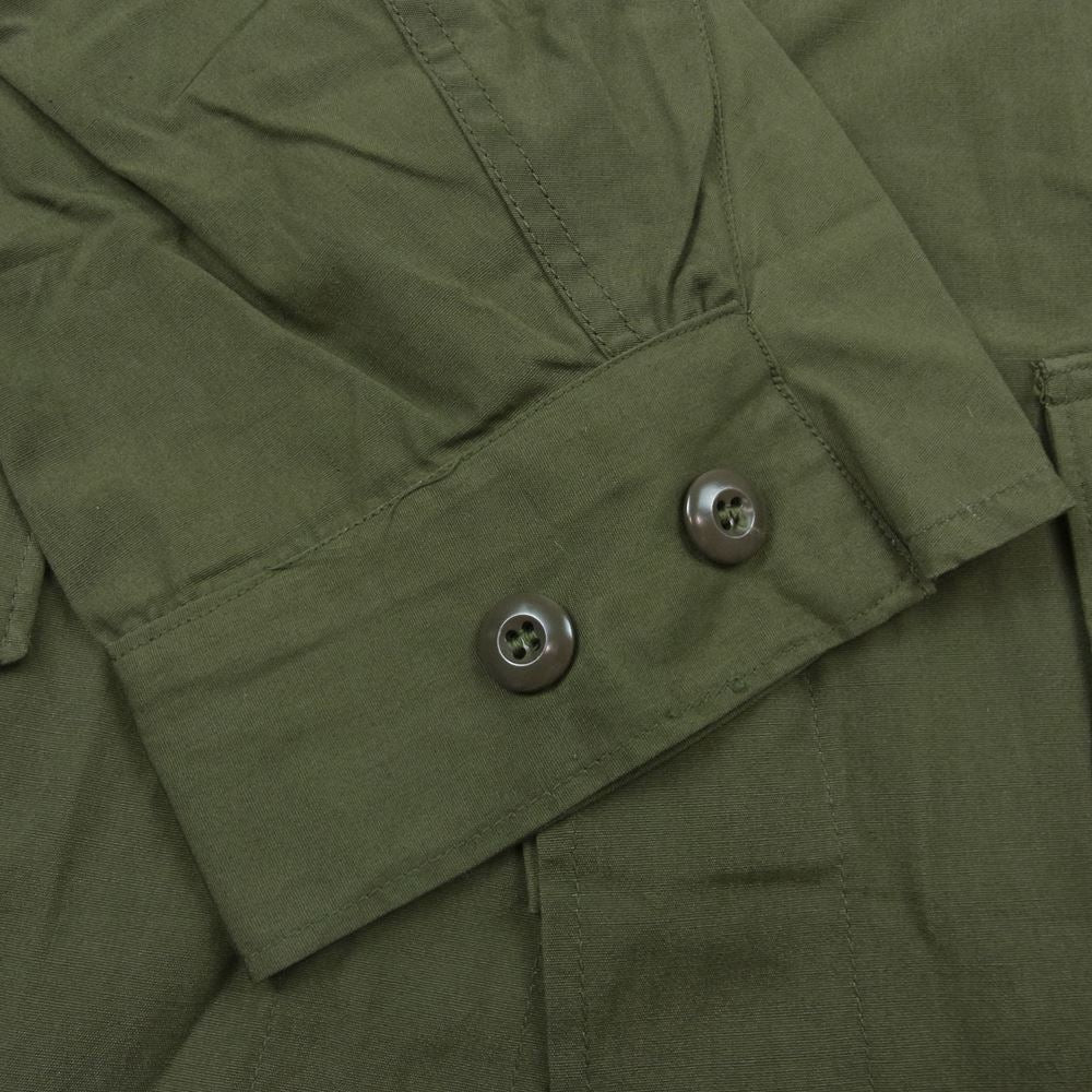 米軍 80s 米軍実物 ヴィンテージ ジャングル エポレット付 ファティーグ 長袖 シャツ ジャケット カーキ系 M【中古】