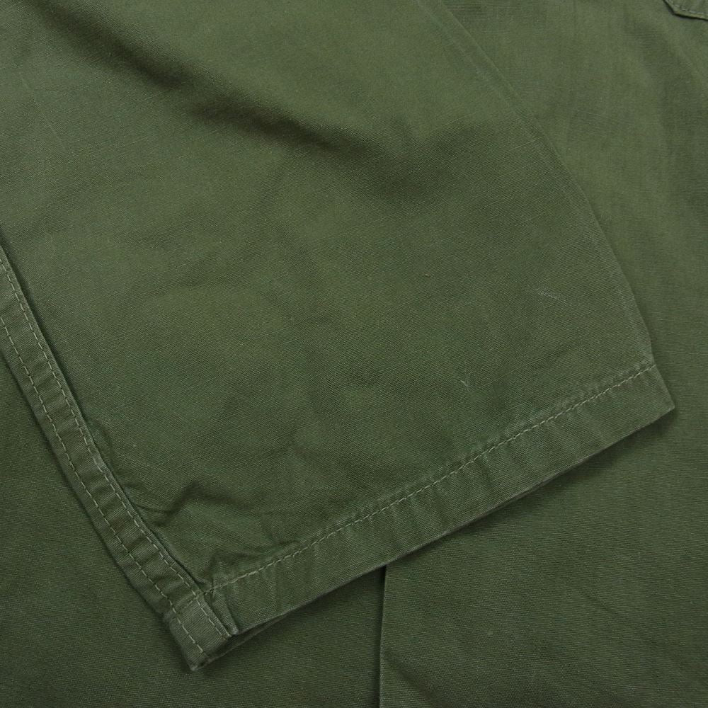 米軍 米軍実物 ヴィンテージ ユーティリティ シャツ ワッペン付 カーキ系 M【中古】
