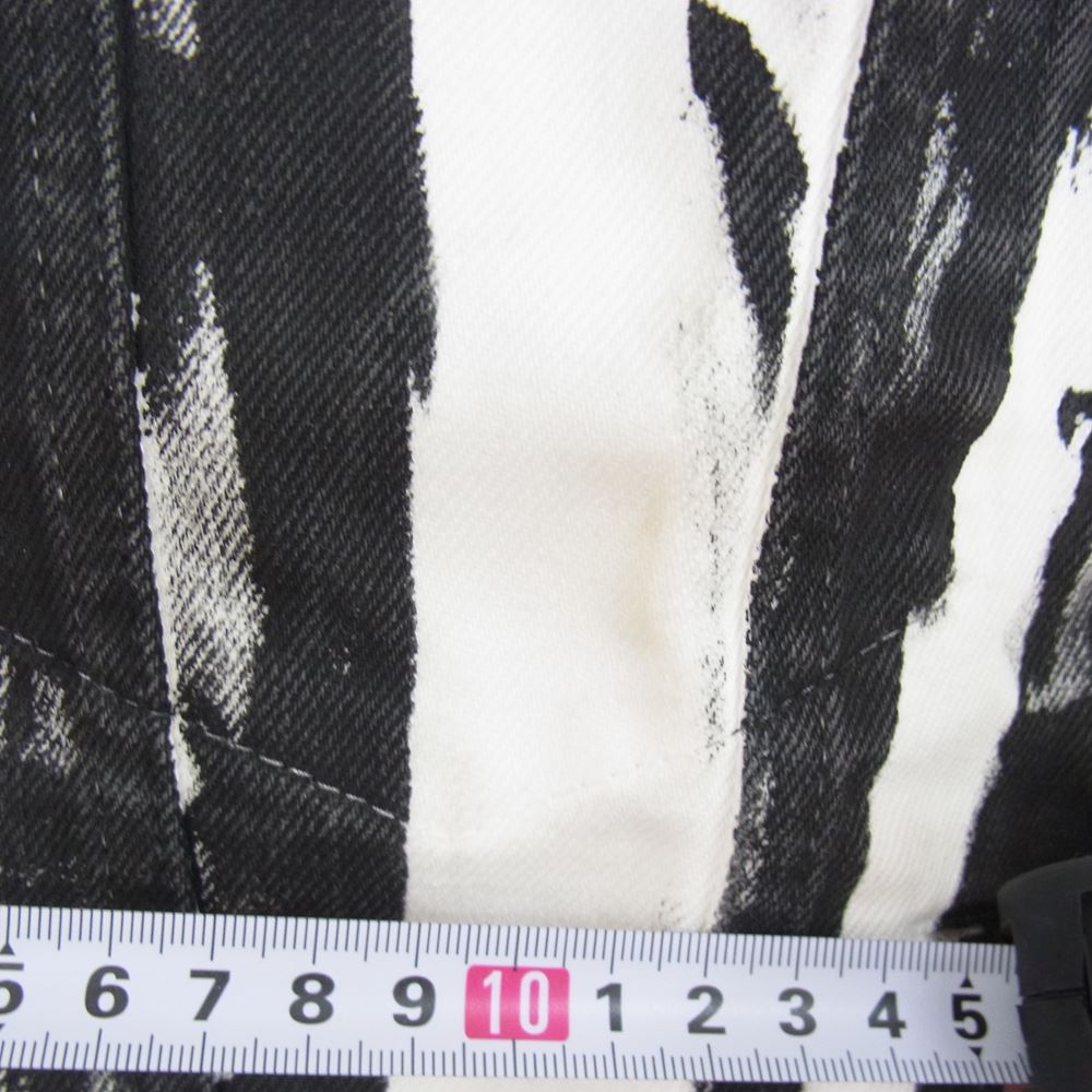 JOHN LAWRENCE SULLIVAN ジョンローレンスサリバン 1B020-0321-34 WRINKLE PRINT DENIM JACKET プリント デニム ジャケット ブラック ホワイト ブラック系 46【中古】