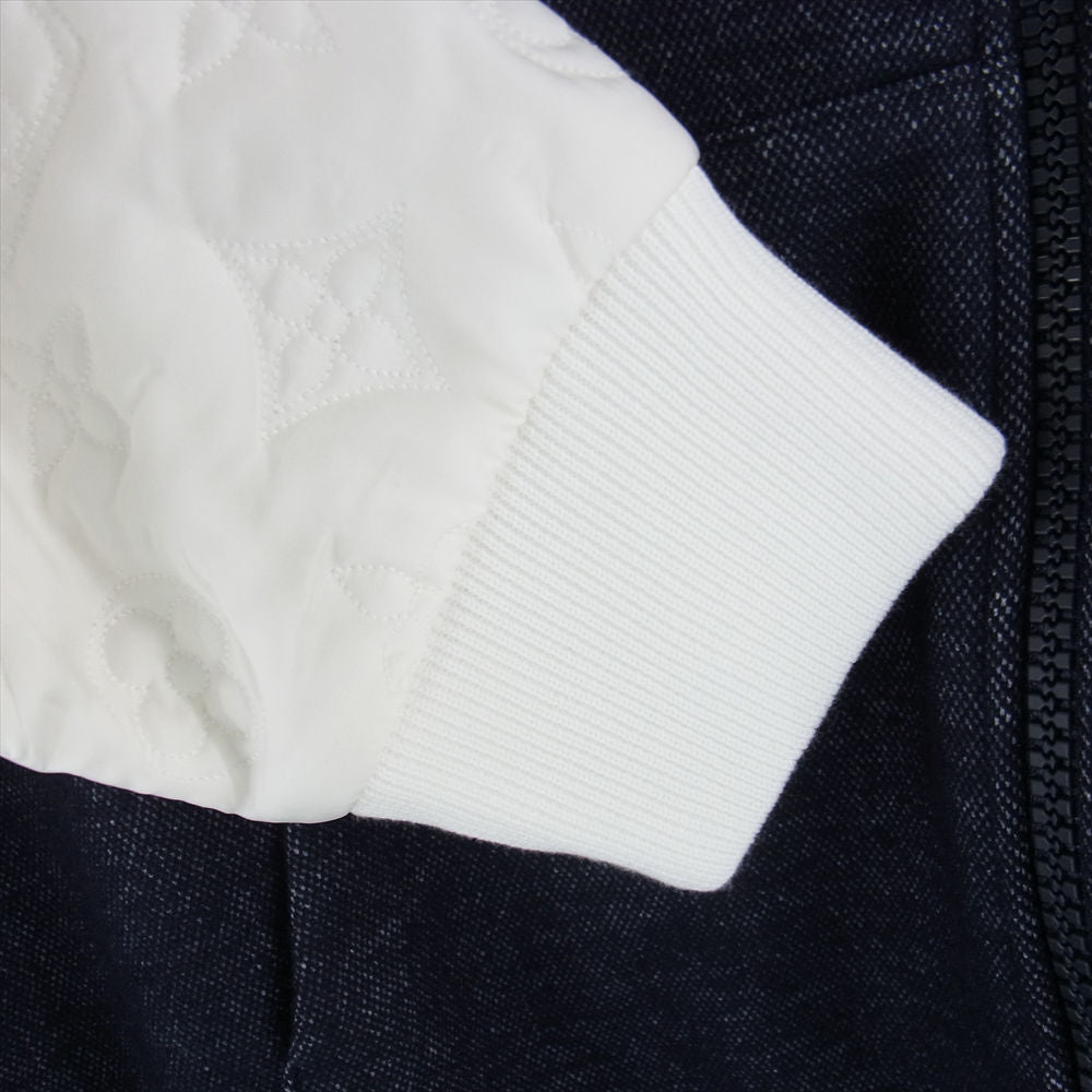 LOUIS VUITTON ルイ・ヴィトン 23SS 1AB5EL ハイブリッド モノグラム フーデッド フード袖切替 ブルゾン ホワイト系 インディゴブルー系 L【新古品】【未使用】【中古】