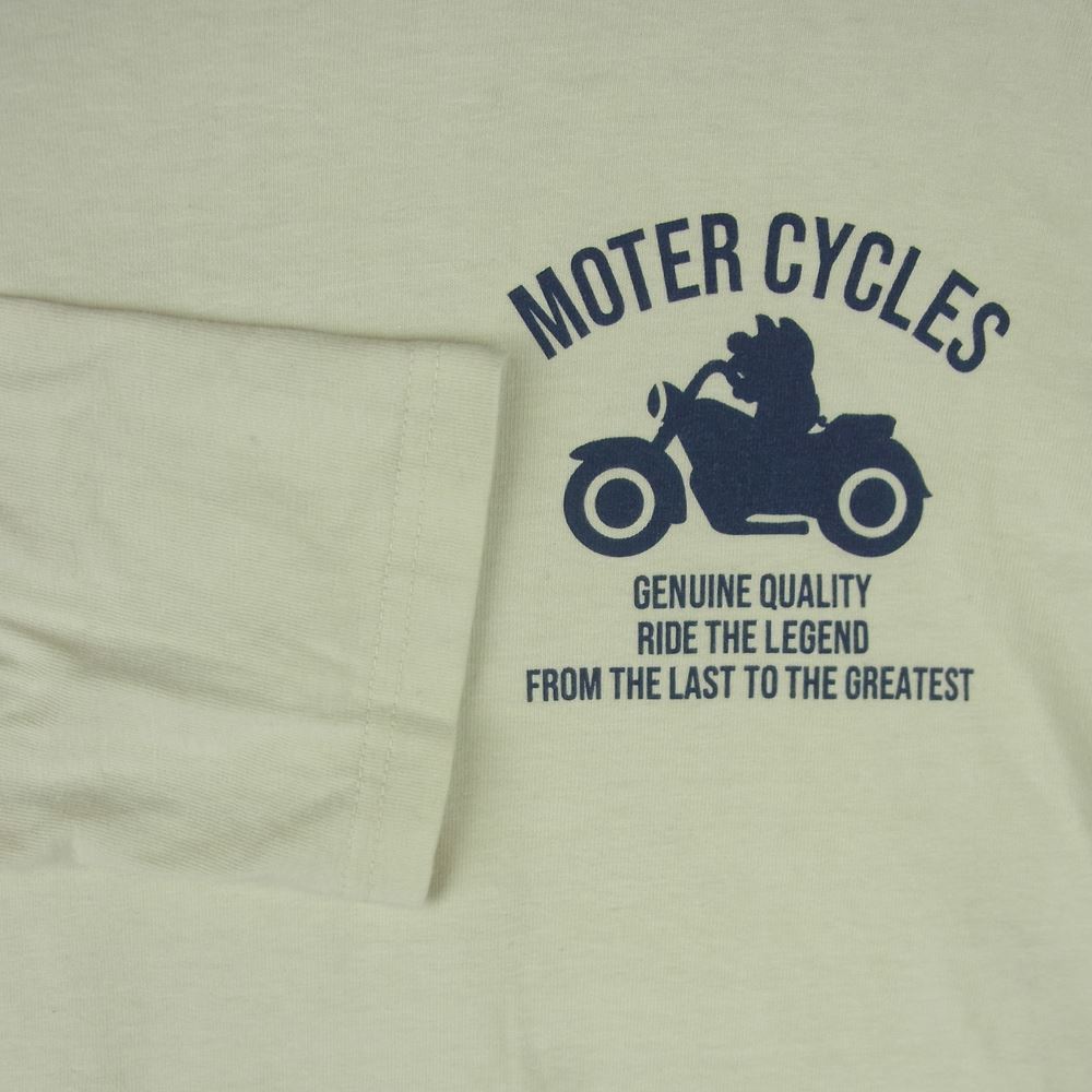 STUDIO D’ARTISAN ステュディオダルチザン 8077B MOTOR CYCLES キャラクター プリント 長袖 Tシャツ ベージュ系 M【中古】