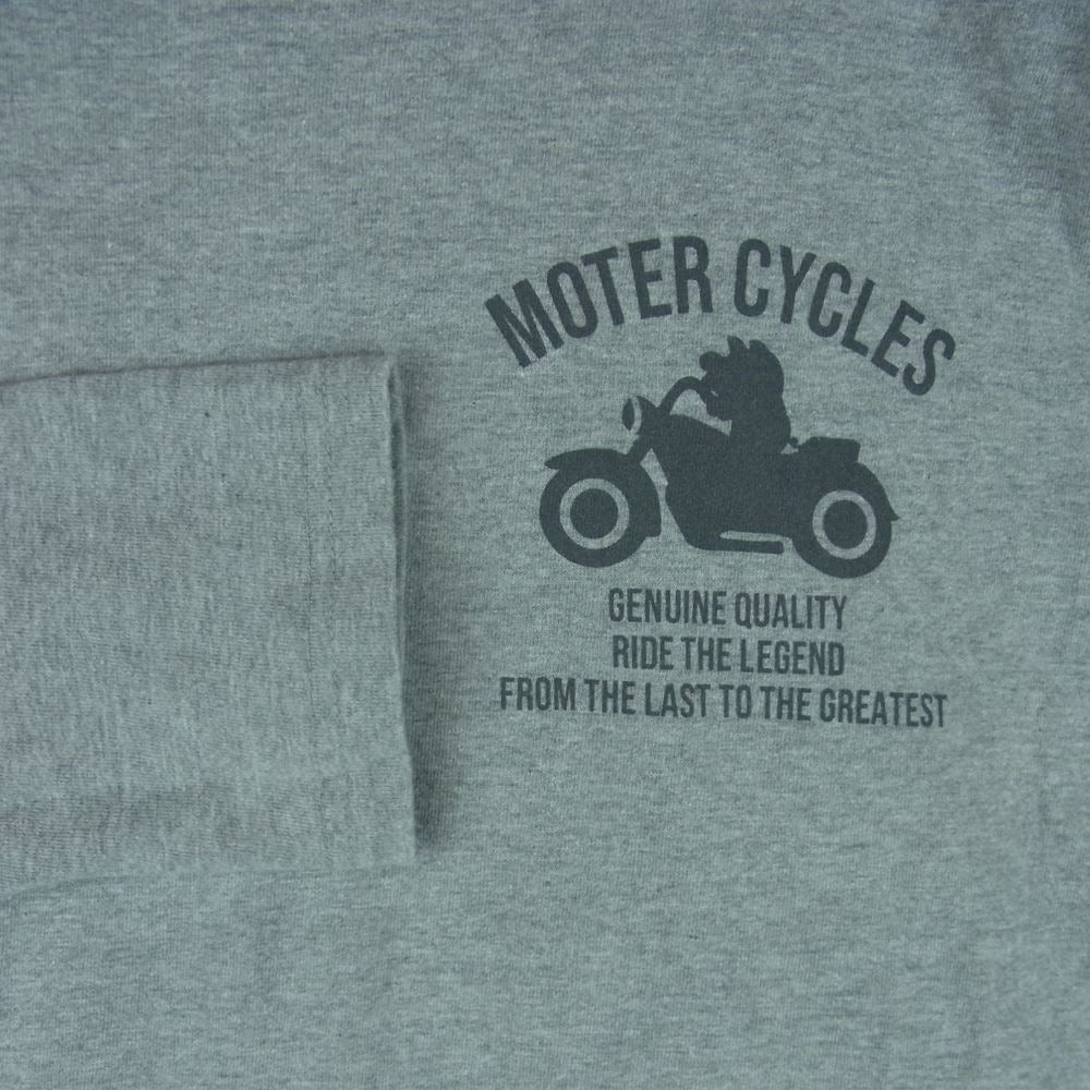 STUDIO D’ARTISAN ステュディオダルチザン 8077B MOTOR CYCLES キャラクター プリント 長袖 Tシャツ グレー系 M【美品】【中古】