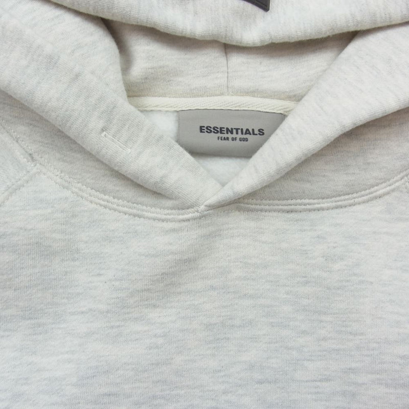 フィアオブゴッド ESSENTIALS エッセンシャルズ BACK LOGO HOODIE バック ロゴ フーディ パーカー グレー系  M【美品】【中古】