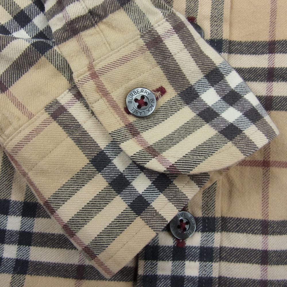 BURBERRY バーバリー BMW15-915-45 BLACK LABEL ブラック レーベル ノバ チェック 長袖 シャツ ベージュ系 2【中古】