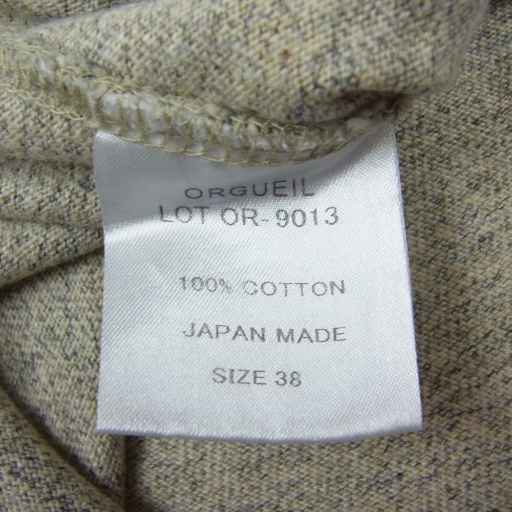 ORGUEIL オルゲイユ ヘンリーネック ポケット Tシャツ グレー系 38【中古】