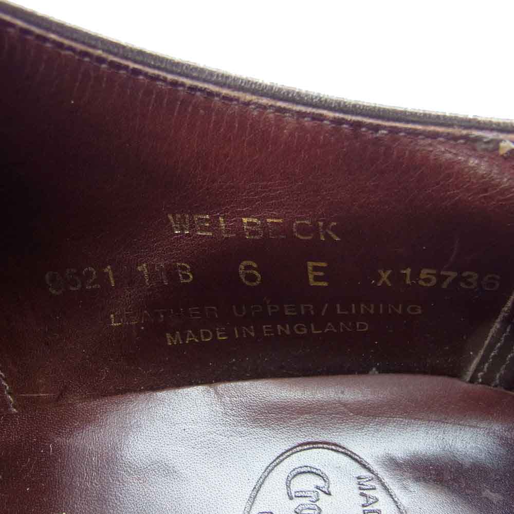 CROCKETT&JONES クロケットアンドジョーンズ 9521 WELBECK ウェルベック メダリオン パンチドキャップトゥ ダイナイトソール レザー シューズ ブラウン系 6E【中古】