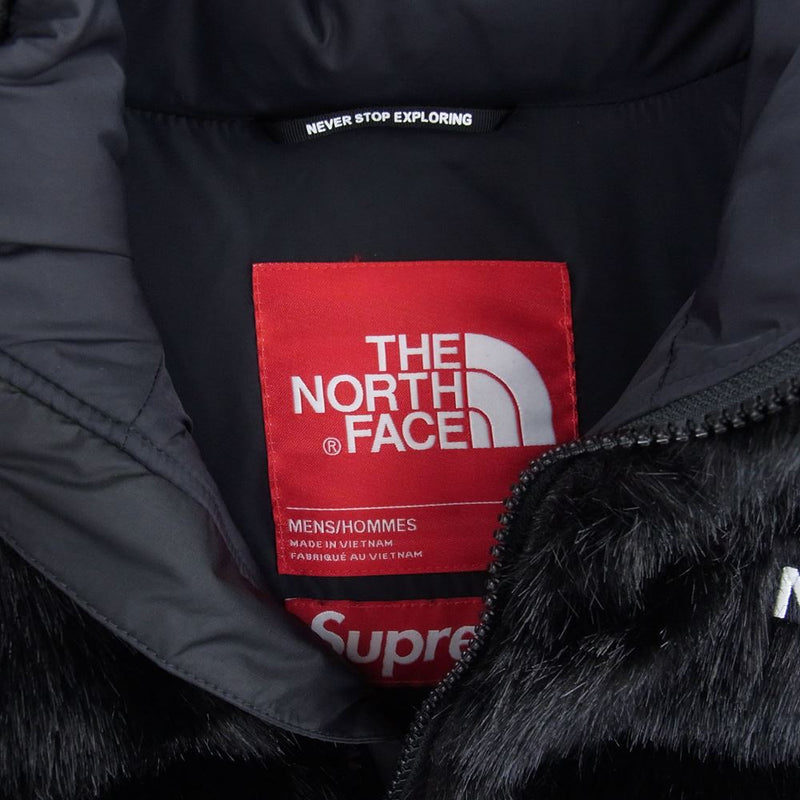 Supreme Faux Fur Nuptse Jacket M ブラック 黒