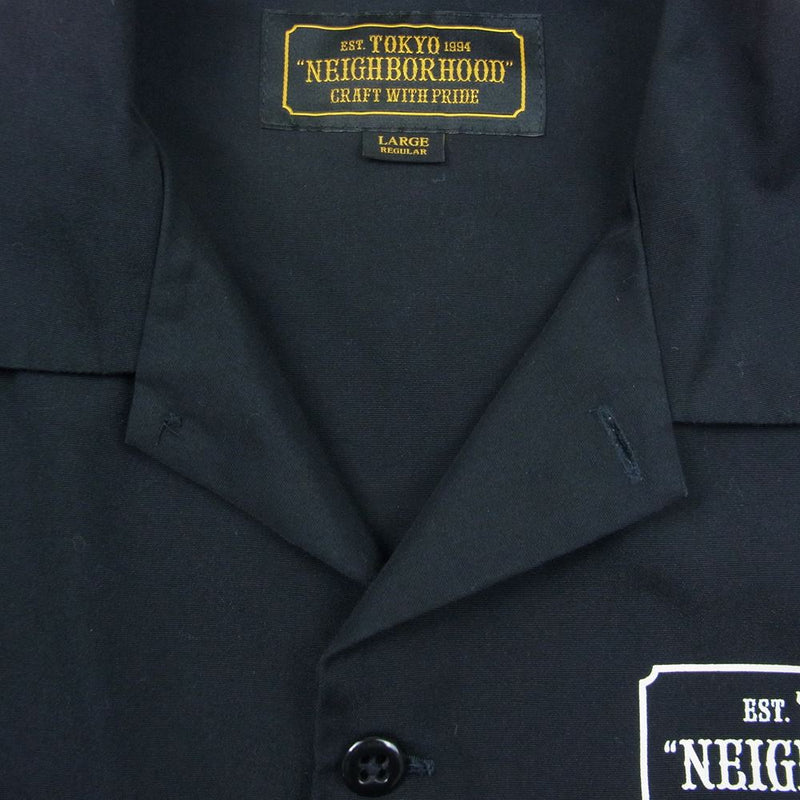 NEIGHBORHOOD ネイバーフッド 17AW 172TSNH-SHM03 CLASSIC WORK SHIRT クラッシック ワークシャツ  ワッペン ブラック系 L【中古】