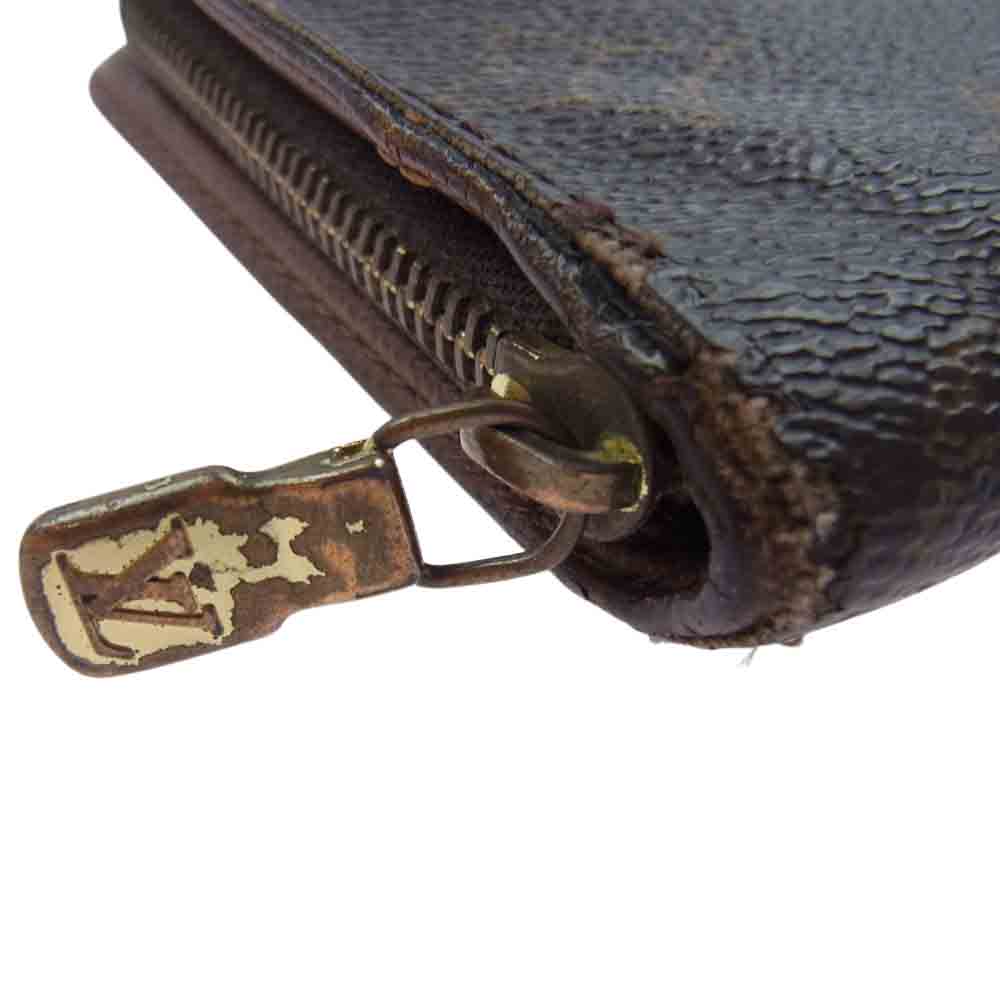 LOUIS VUITTON ルイ・ヴィトン M61727 ポルト モネ ジップ ラウンド ファスナー 財布 ブラウン系【中古】