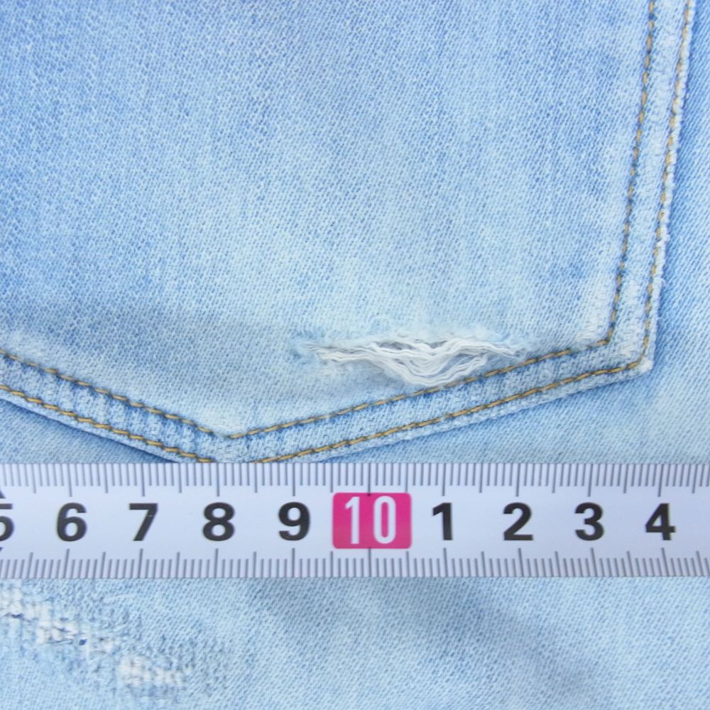 Ron Herman ロンハーマン ダメージ加工 リペア加工 ソフト デニムパンツ スウェットデニム インディゴブルー系 M【中古】