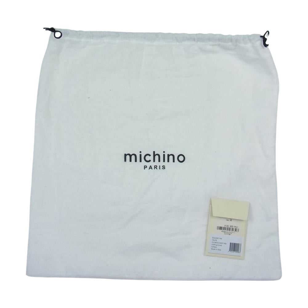 ミチノパリ スクエア ショルダー PM バッグ レザー ライトブラウン系【中古】