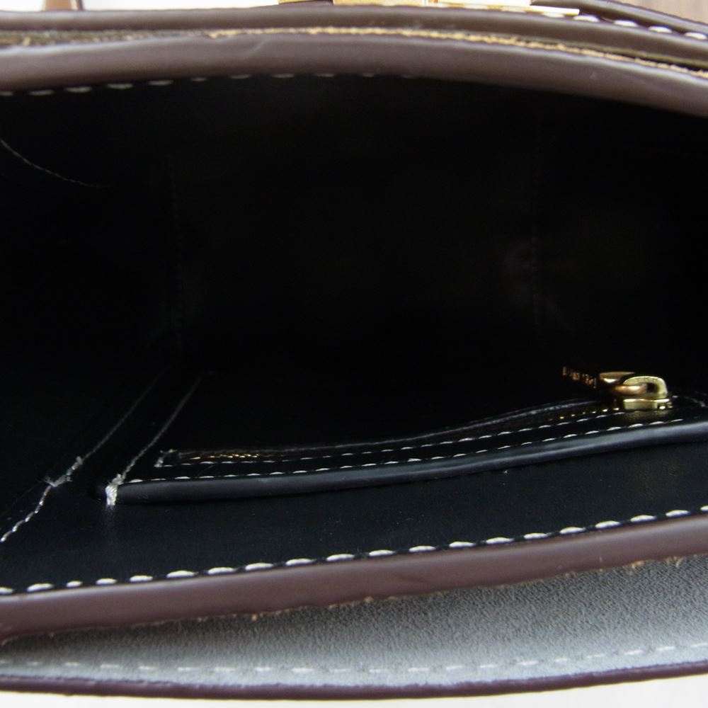 Tory Burch トリーバーチ LEE RADZIWILL リー ラジウィル ダブル バケット レザー ショルダー バッグ ブラウン系【美品】【中古】