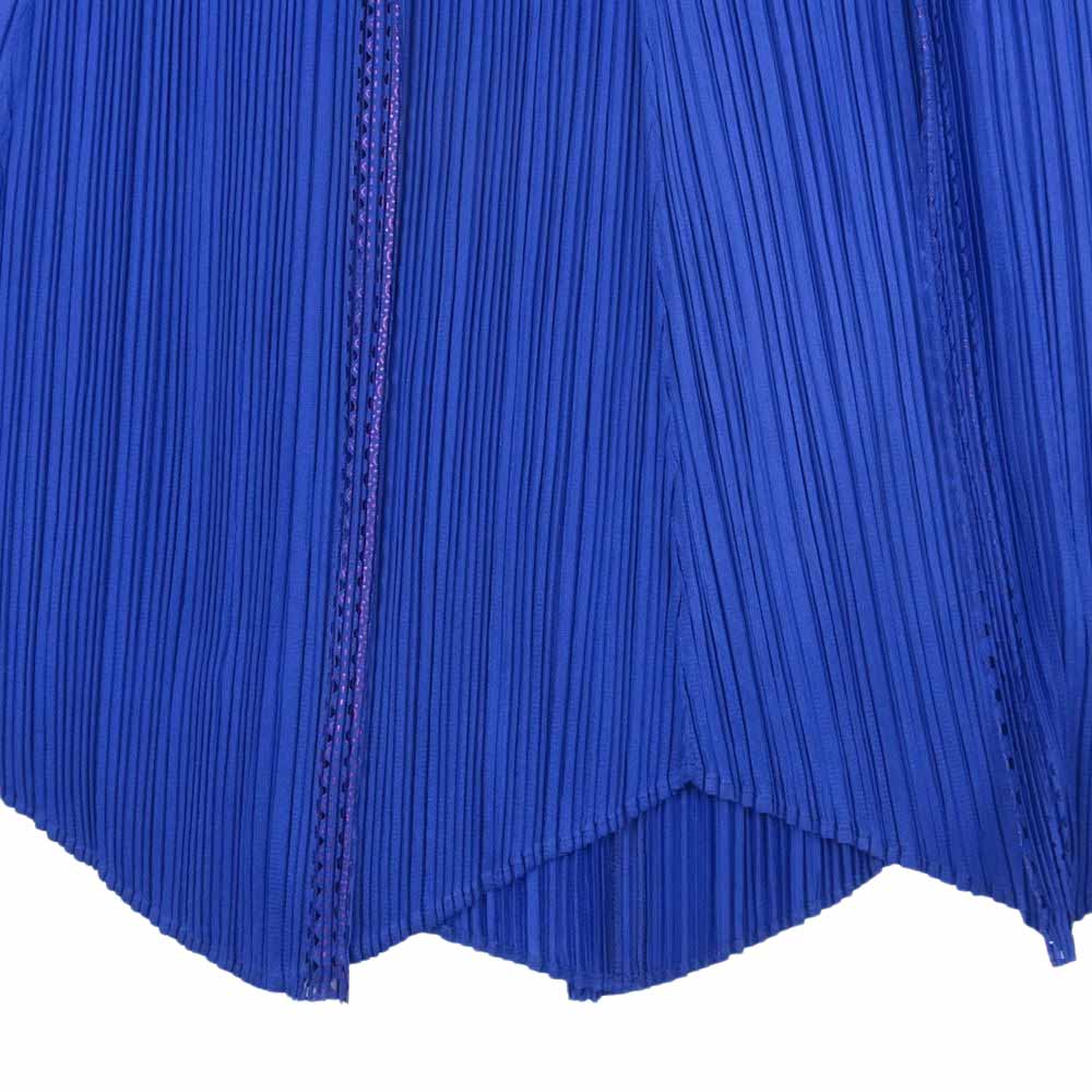PLEATS PLEASE プリーツプリーズ イッセイミヤケ PP53-JG625 プリーツ加工 カッティング ロングスカート ブルー系 5【美品】【中古】