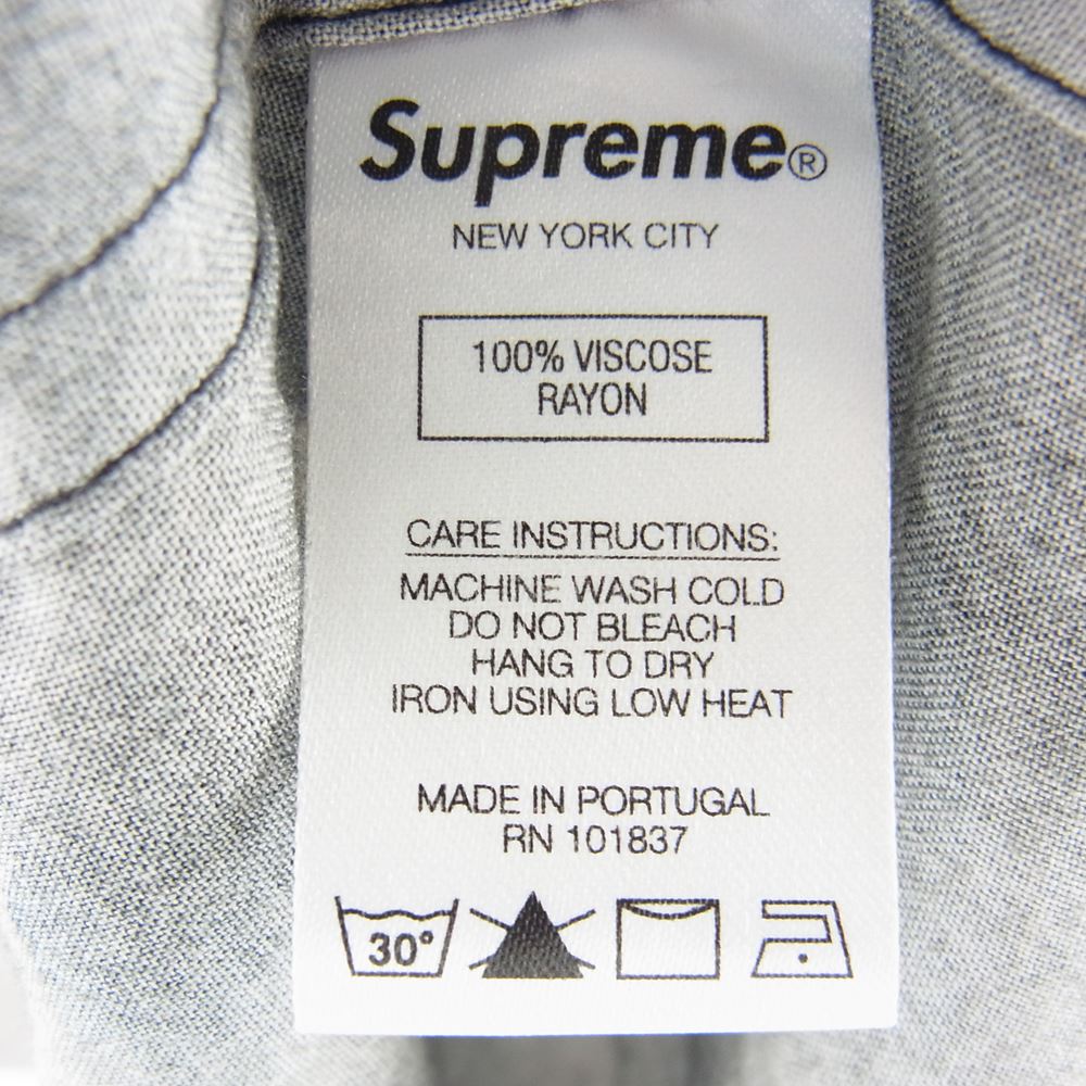 Supreme シュプリーム 19SS Bela Lugosi Rayon Shirt ルゴシ ベーラ レーヨンシャツ 半袖 シャツ チャコール系 L【中古】