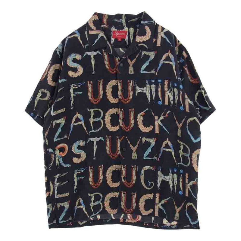 になりますシュプリーム 18SS Silk Shirt アルファベット シルクシャツ