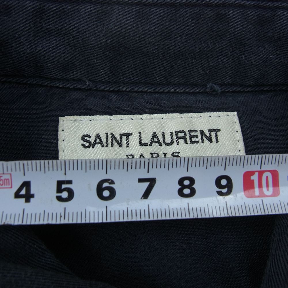 SAINT LAURENT サンローラン 15AW 391674 Y946I WESTERN L/S SHIRT ウエスタン 長袖 シャツ ブラック系 M【中古】