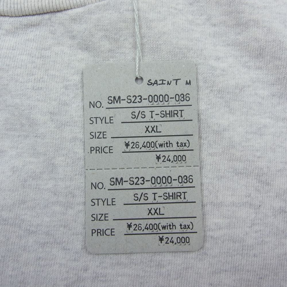 SAINT MICHAEL セントマイケル 23SS SM-S23-0000-086 ST M6 ACDMY SA _SS TEE シャーマーアカデミー コラボ Tシャツ グレー系 S【極上美品】【中古】