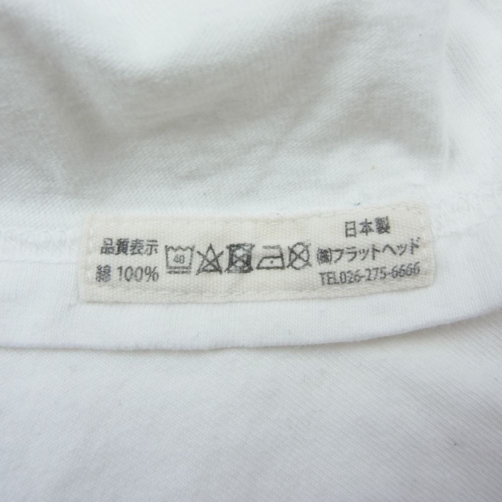THE FLAT HEAD ザフラットヘッド プリント Tシャツ ホワイト ホワイト系 L【中古】