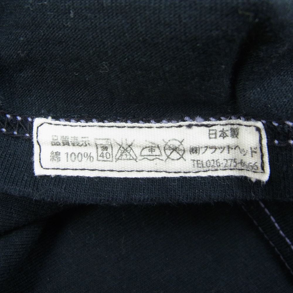 THE FLAT HEAD ザフラットヘッド カラーステッチ Tシャツ 半袖 ブラック ブラック系 40【中古】