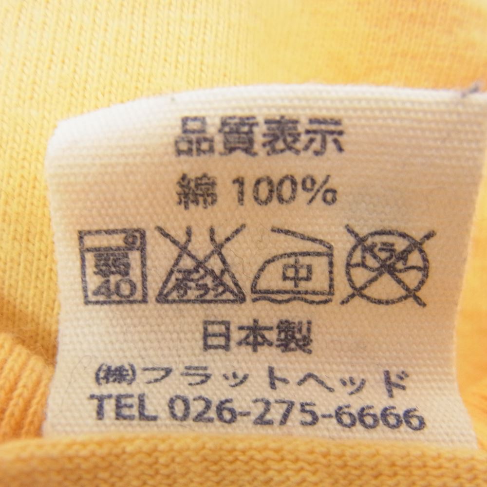 THE FLAT HEAD ザフラットヘッド プリント クルーネック Tシャツ マスタード イエロー系 40【中古】