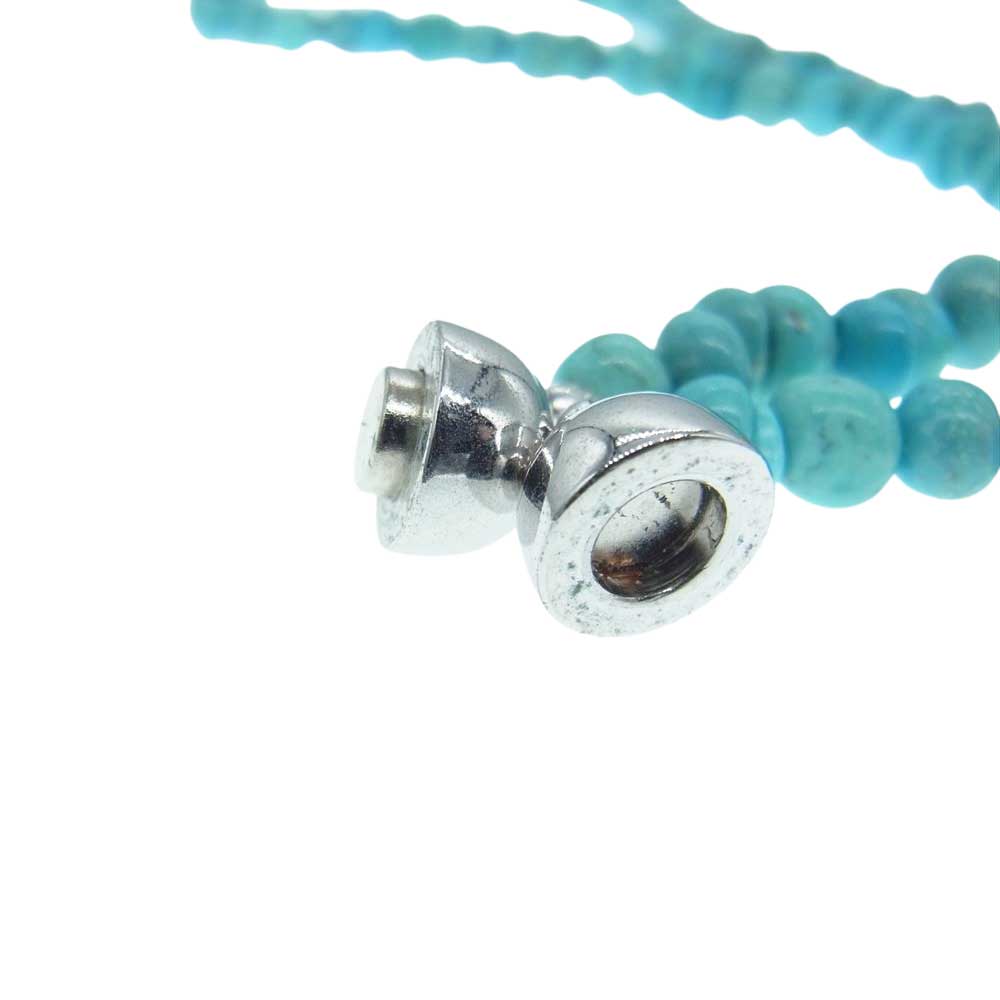 THE FLAT HEAD ザフラットヘッド ビーズ チョーカー ネックレス ターコイズブルー系【中古】