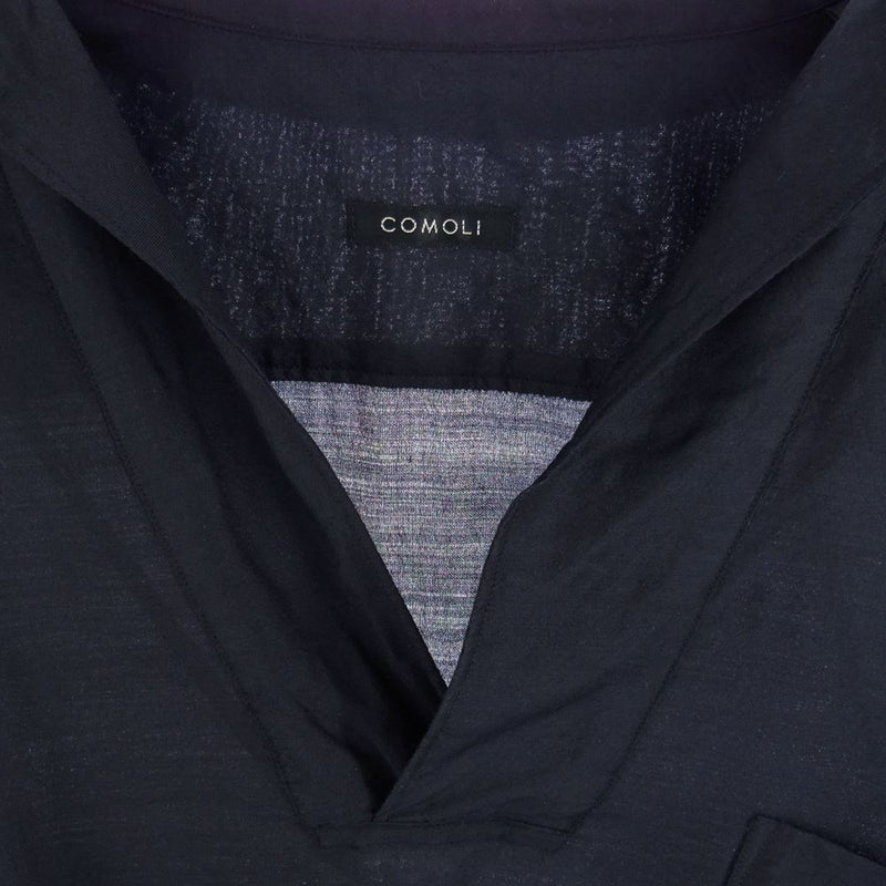 COMOLI 22SS ウールシルクスキッパーシャツ ネイビー サイズ3 新品