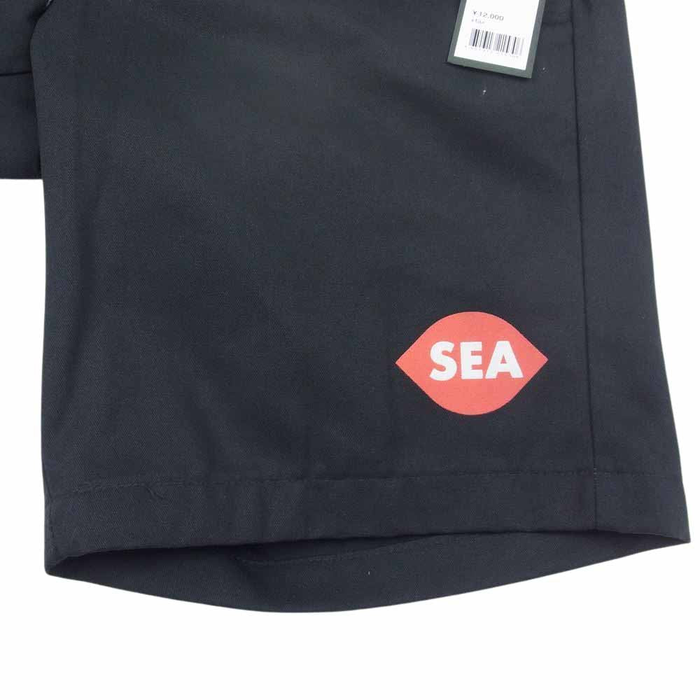 WIND AND SEA ウィンダンシー WDS-PT-10 WORK SHORTS ロゴ ワーク ショート パンツ ブラック系 S【美品】【中古】
