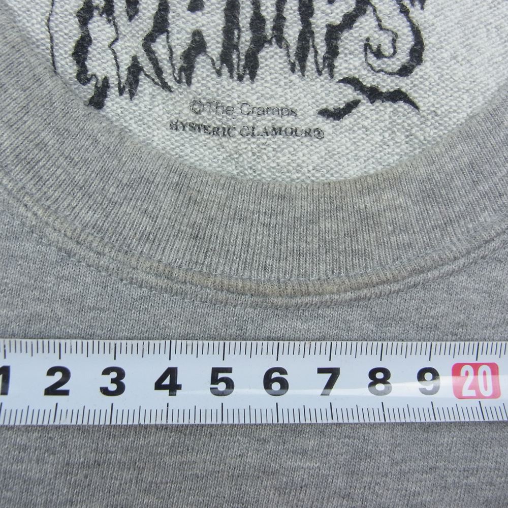 HYSTERIC GLAMOUR ヒステリックグラマー 0251CS06 CRAMPS 半袖 スウェット Tシャツ グレー系 S【中古】