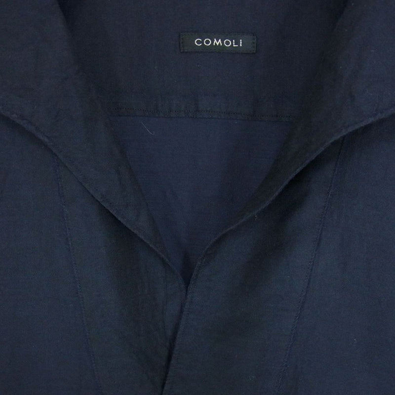 COMOLI コモリ 22SS V01-02023 ウールシルク スキッパー 半袖シャツ
