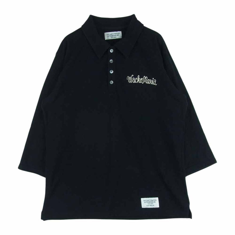 WACKO MARIA ワコマリア ポロシャツ サイズ:S チェーン刺繍 ロゴ 7分袖 