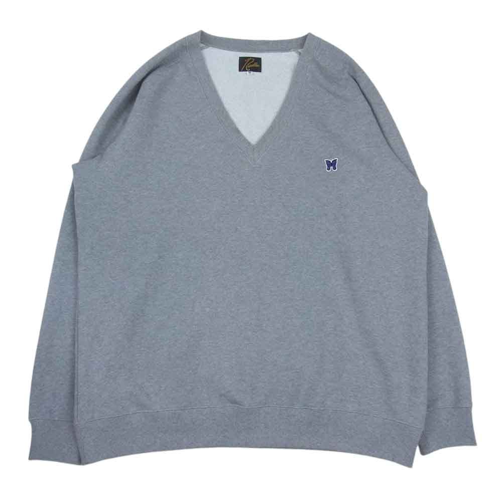 Needles ニードルス 23SS MR301 L/S V NECK SWEAT C/PE JERSEY Vネック スウェット グレー系 M【極上美品】【中古】 Needles ニードルス 23SS MR301 L/S V NECK SWEAT C/PE JERSEY Vネック