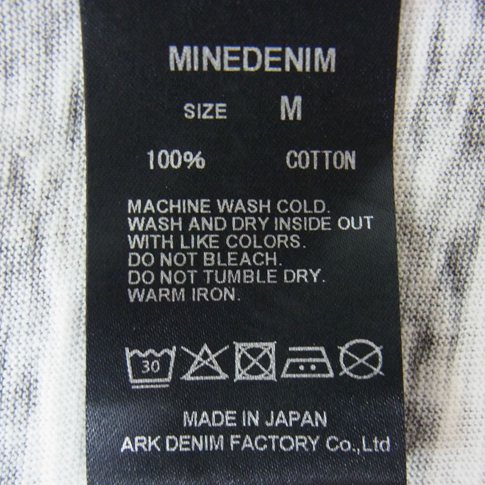 MINEDENIM マインデニム 22SS 2206-6001-07-M2 Hazy Border 掠れ ボーダー 半袖Tシャツ ブラック系 M【中古】