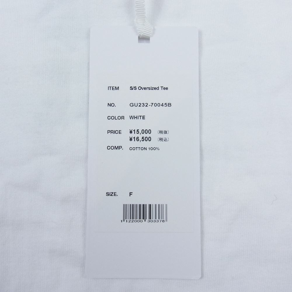 GRAPHPAPER グラフペーパー 23SS GU232-70045B S/S Oversized Tee オーバーサイズ 半袖 Tシャツ ホワイト ホワイト系 F【極上美品】【中古】