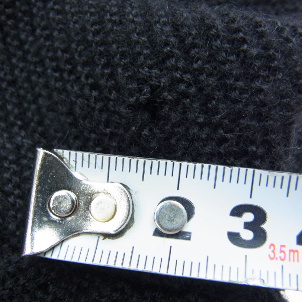 HERMES エルメス 国内正規品 レザートリム クロシェットドローコード アルパカ100% ハーフジップ ニット パーカー ブラック系 M【中古】