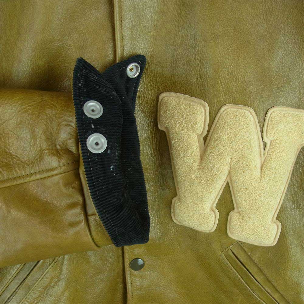 WEIRDO ウィアード WRD-15-AW-01 YETI JACKET ロゴ ワッペン イエティ レザー シングル ジャケット オリーブ系 M【中古】