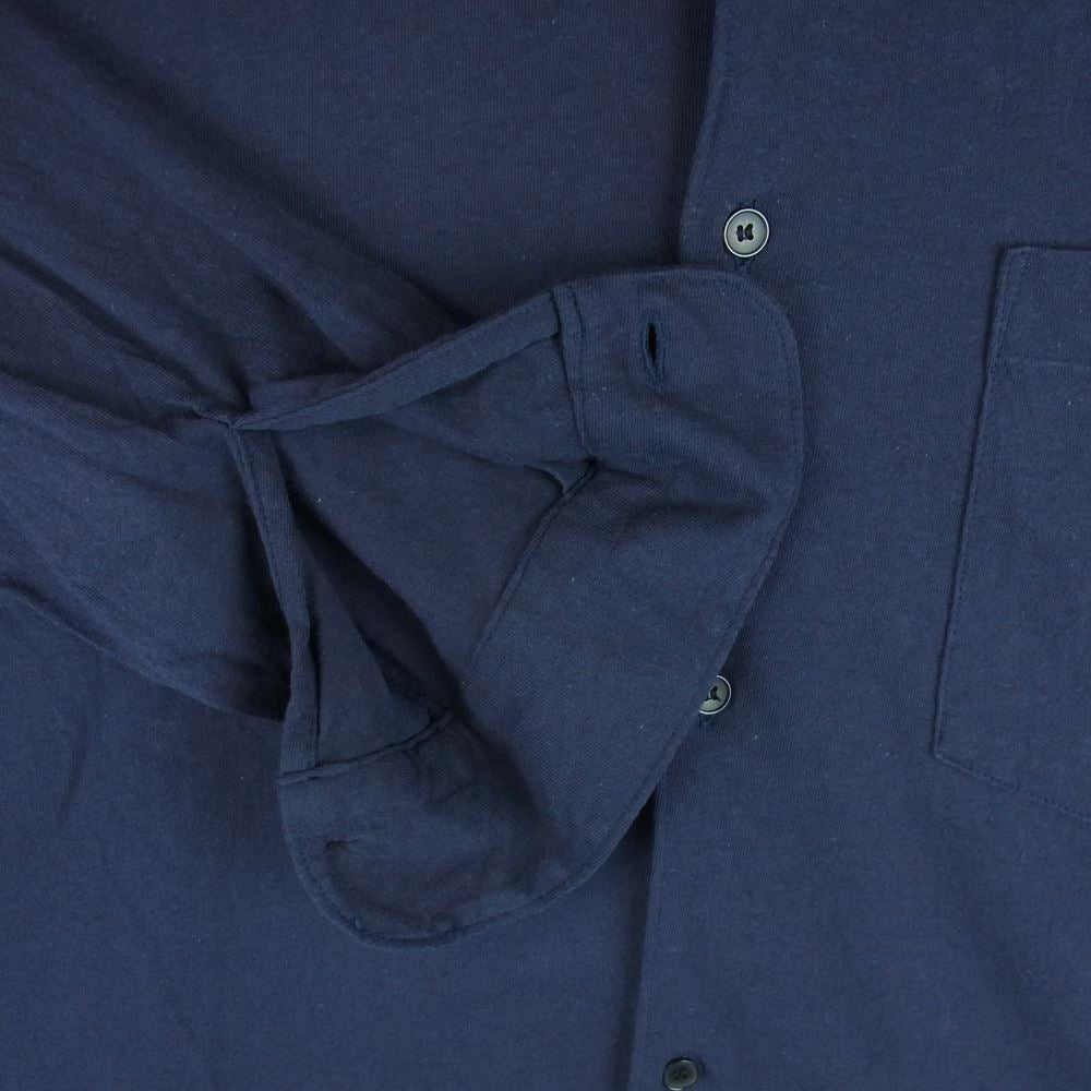 COMOLI コモリ 23SS X01-05016 コットンジャージ コモリシャツ 長袖 シャツ ネイビー系 2【美品】【中古】