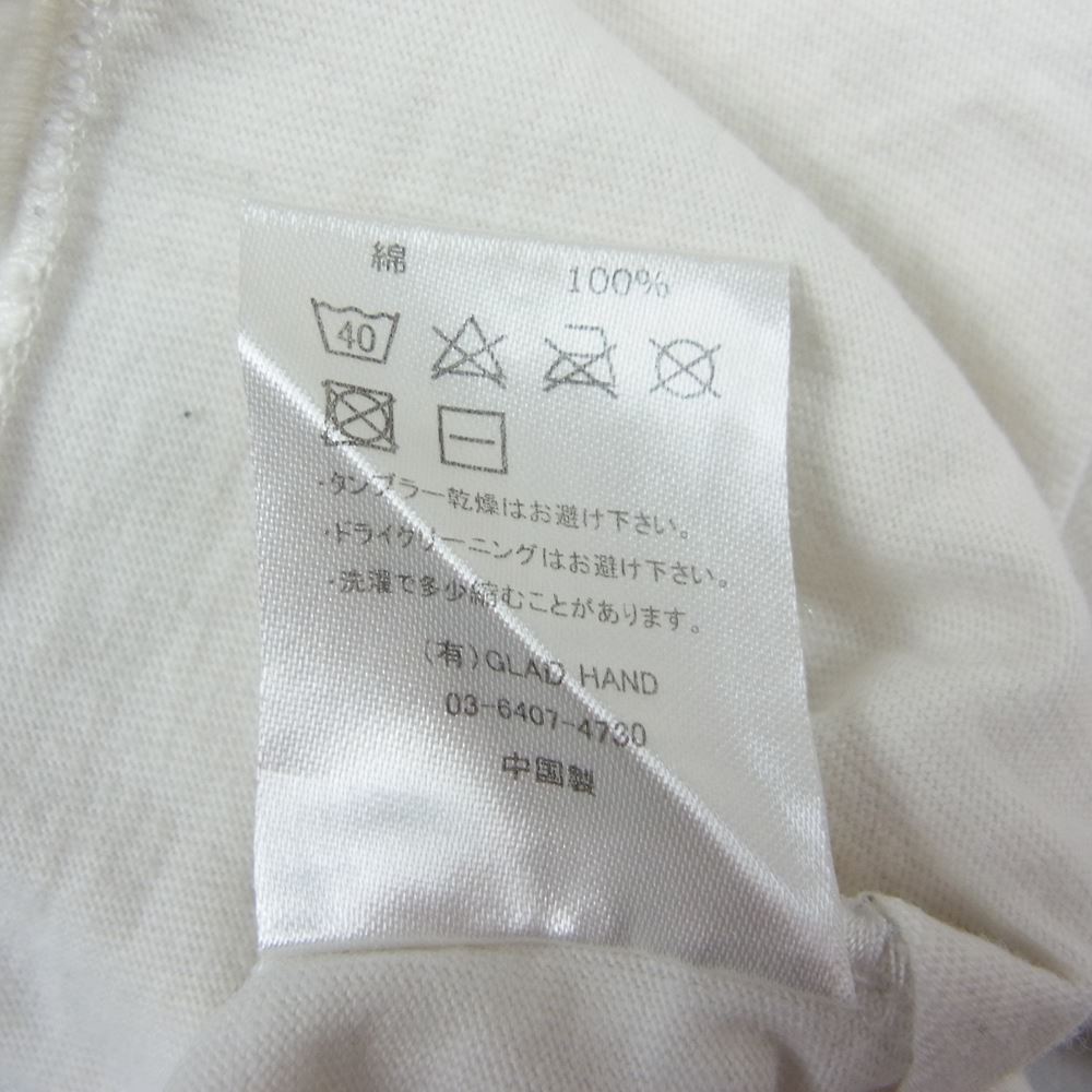 GLADHAND & Co. グラッドハンド ISETAN 伊勢丹限定 シェイクハンド ポケット プリント Tシャツ 半袖 ホワイト ホワイト系 XL【中古】