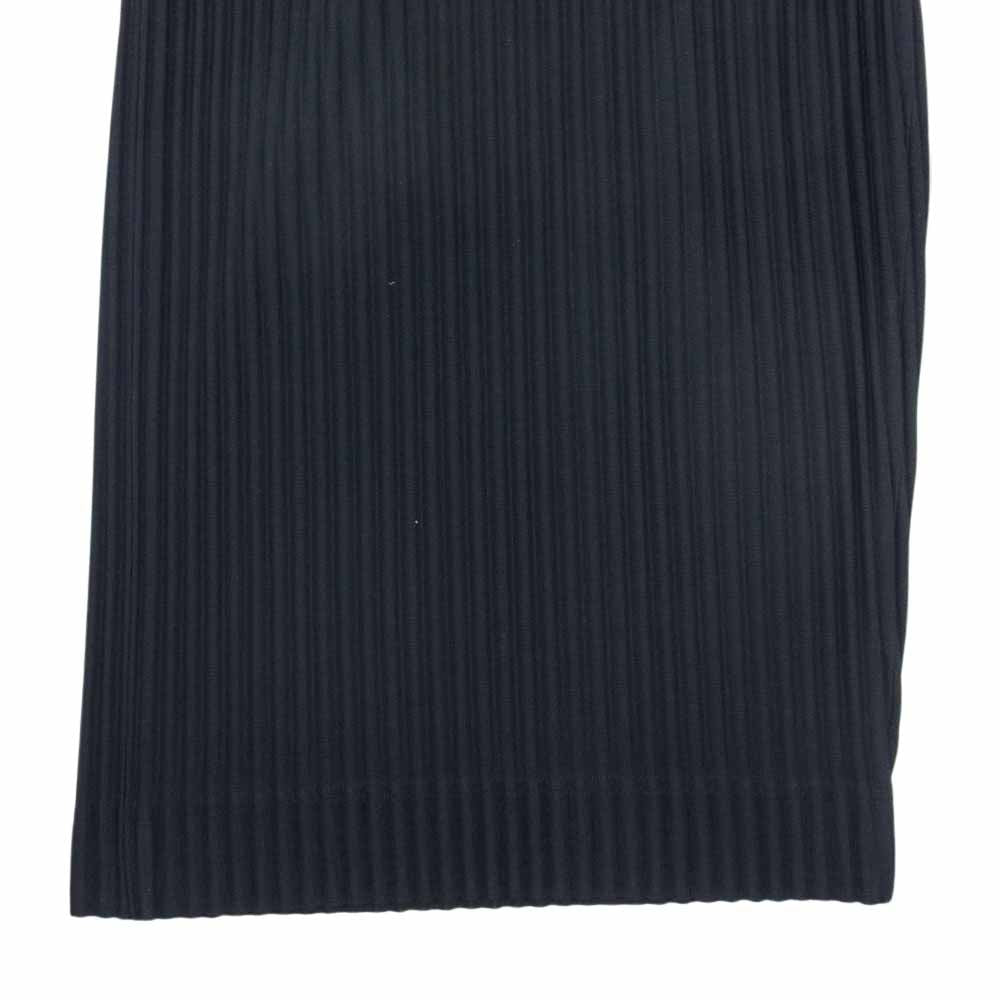 HOMME PLISSE ISSEY MIYAKE オム プリッセ イッセイミヤケ 20SS HP01JF122 プリーツ 加工 ワイド テーパード クロップド イージー パンツ ブラック系 3【中古】
