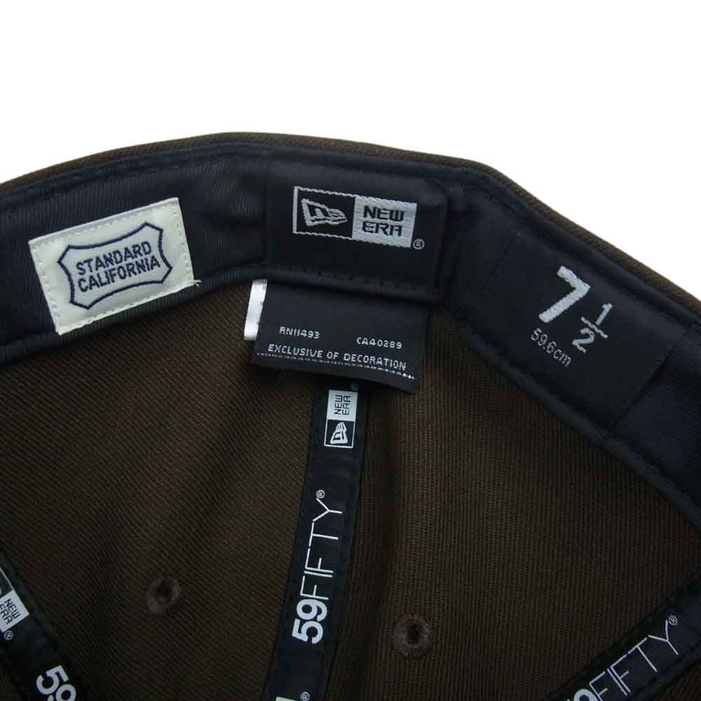 STANDARD CALIFORNIA スタンダードカリフォルニア × NEW ERA ニューエラ スクリプト ロゴ キャップ ブラウン系 59.6㎝【美品】【中古】