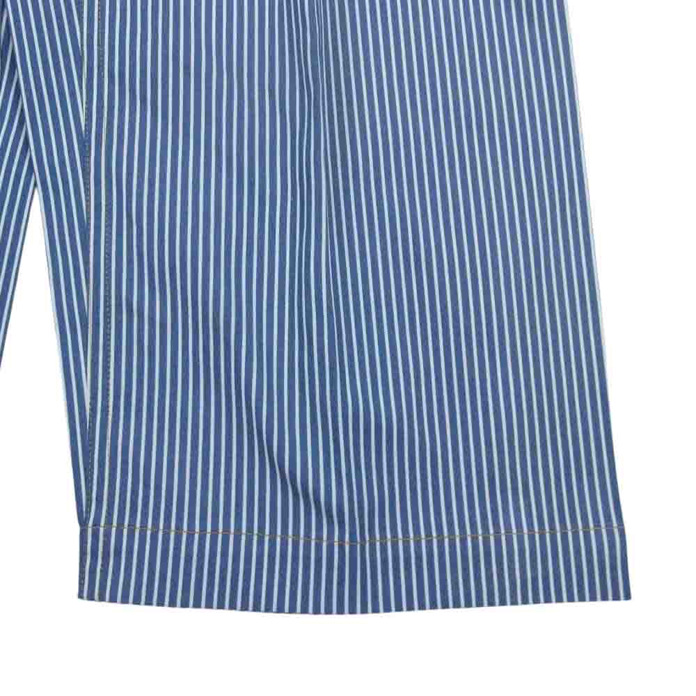ISSEY MIYAKE イッセイミヤケ me ミー MI23FF254 ストライプ ロング ワイドパンツ インディゴブルー系【中古】