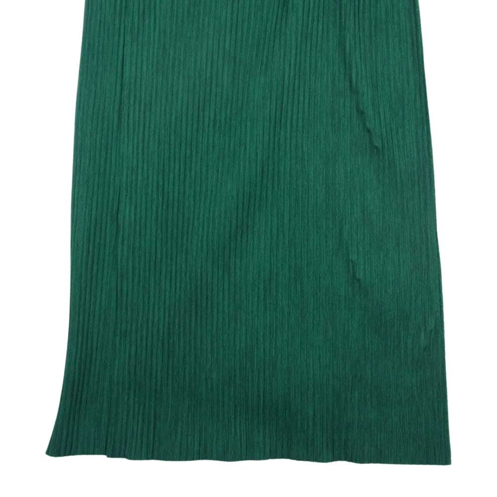 ISSEY MIYAKE イッセイミヤケ me ミー MI32KF254 プリーツ加工 ロング ワイドパンツ グリーン グリーン系【中古】